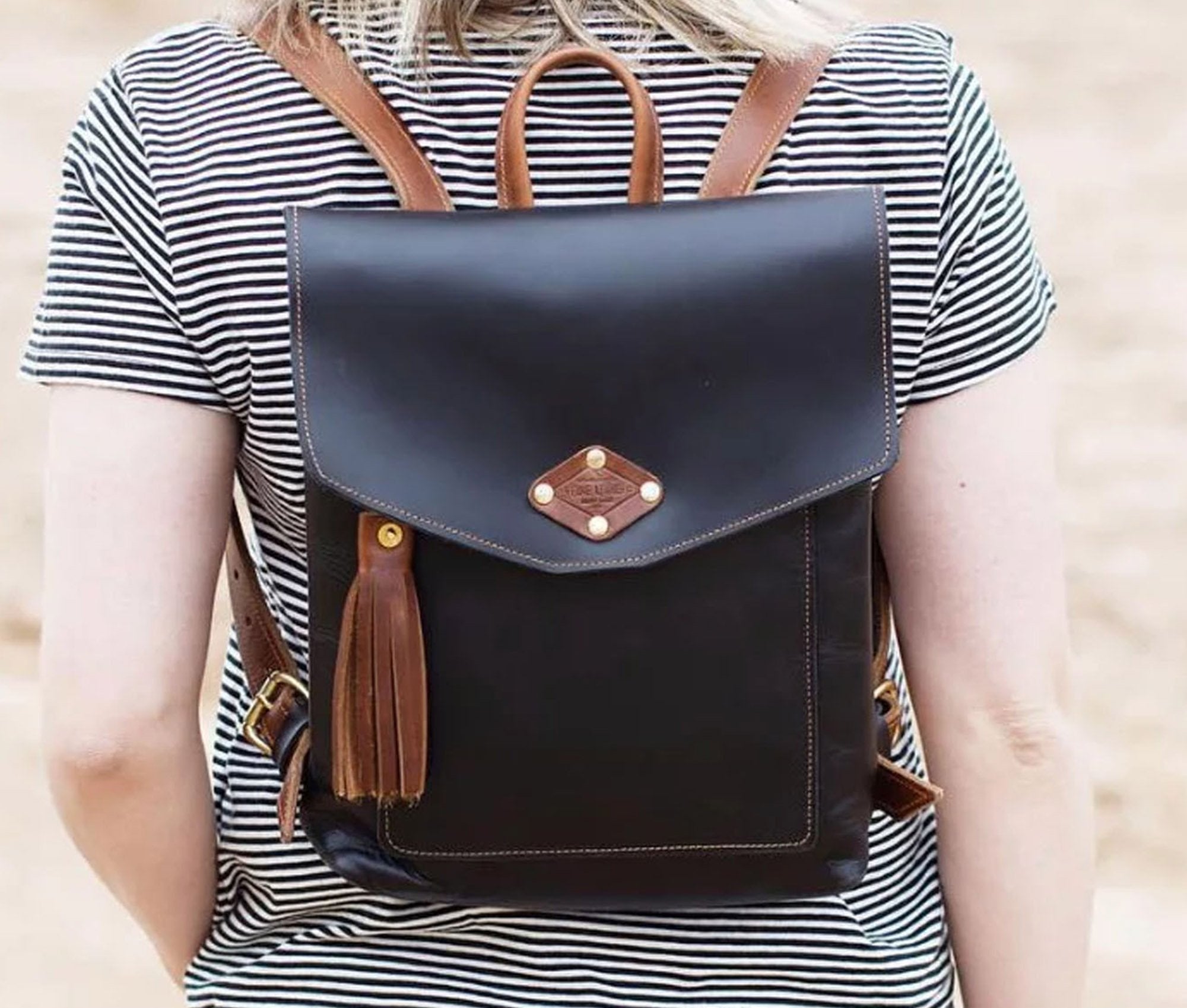 Full Grain Leather Rucksack, view 6