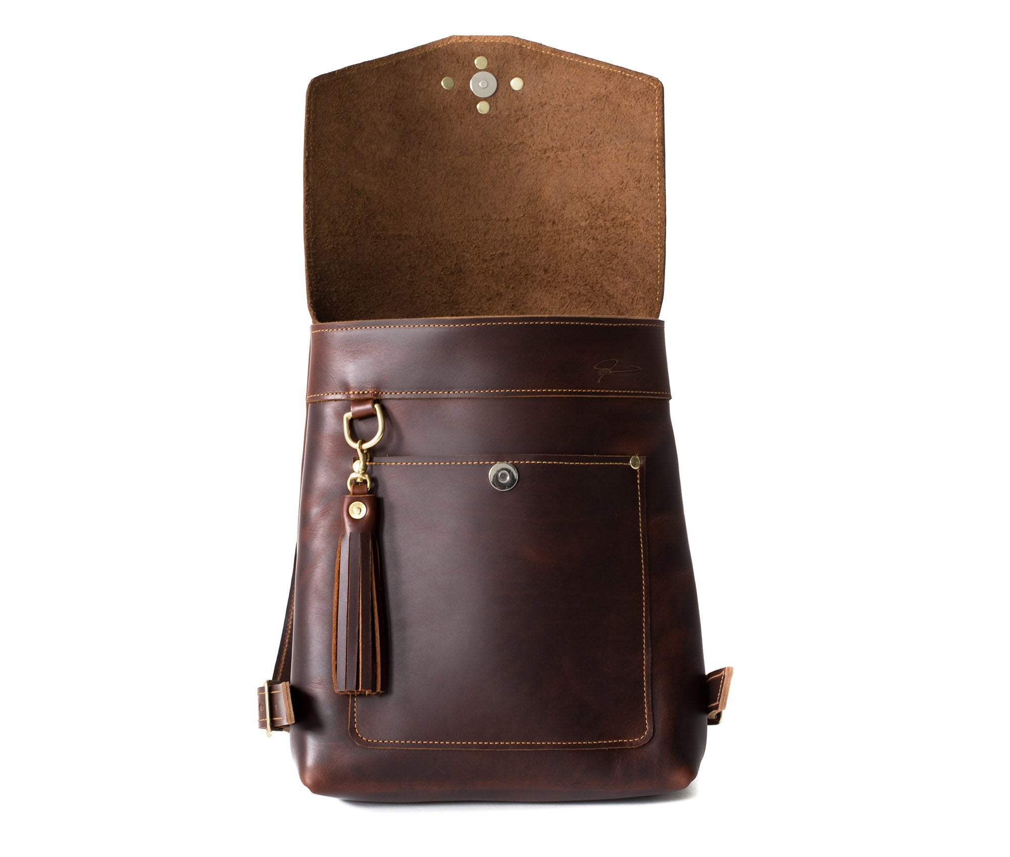 Full Grain Leather Rucksack, view 2