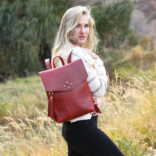 Full Grain Leather Rucksack, view 11